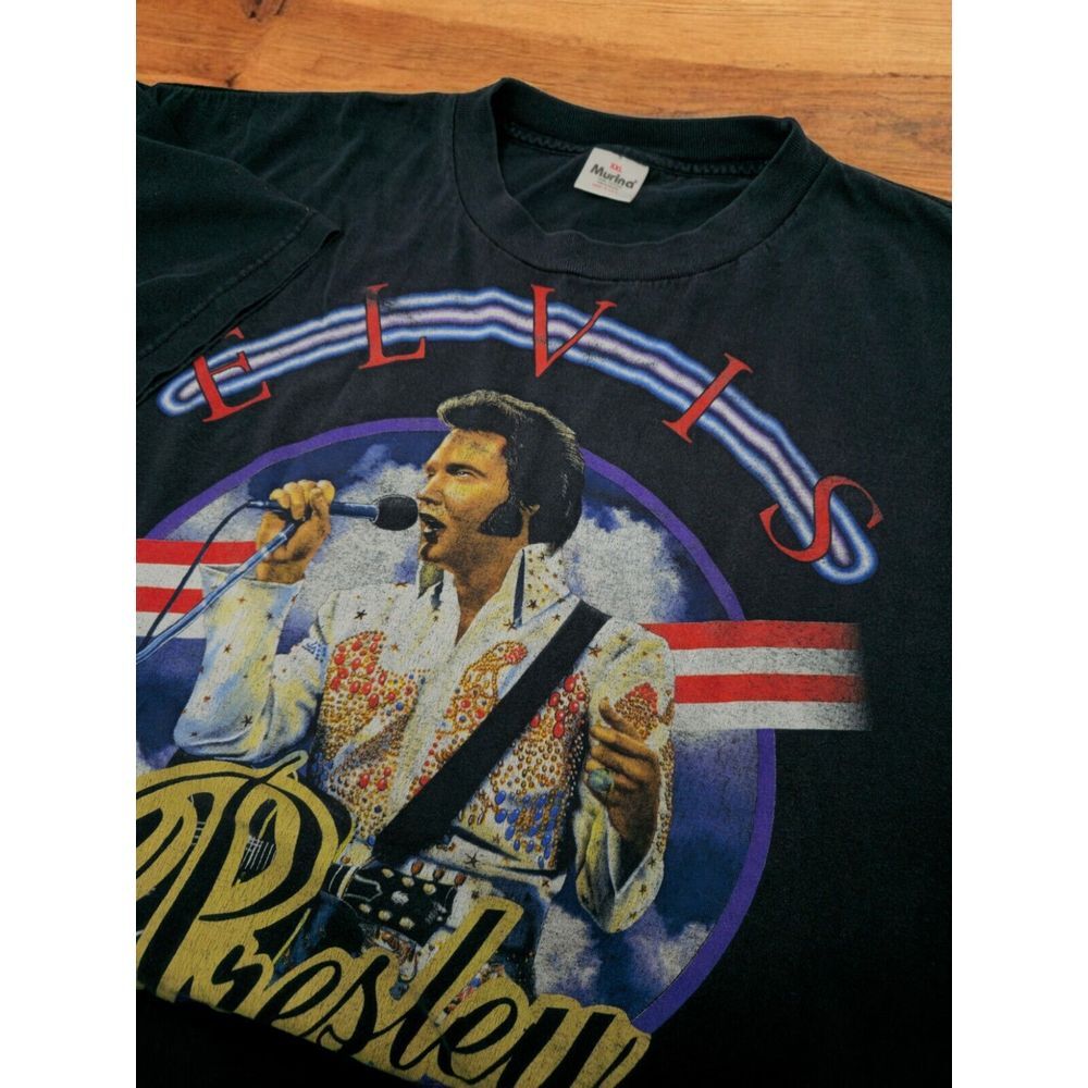 Murina Shirt Size 2XL Men Black Elvis Presley Rock N Roll Legend‎ Made USA VTG